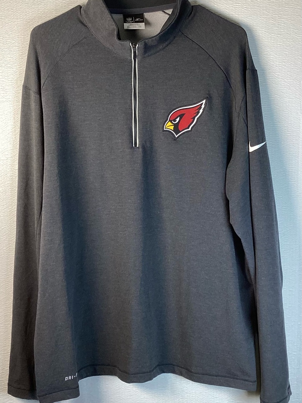 Nike NFL On-Field Arizona Cardinals Dri-Fit 1/4 Zip Pullover Men’s 2XLGrey
